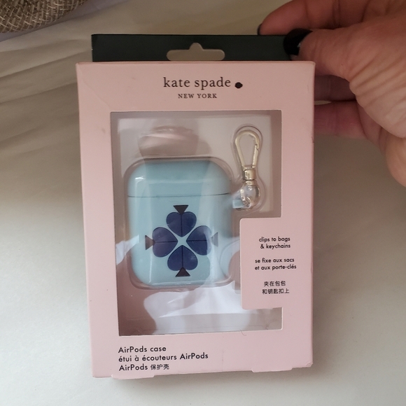 Kate Spade Light Blue AirPods Case with Floral Design. NWT. - Picture 2 of 8